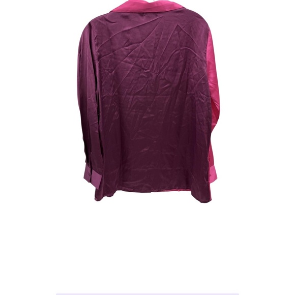 Nasty Gal Fuchsia and Plum Satin Blouse - Picture 2 of 3